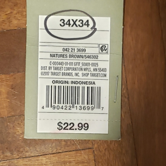 NEW WITH TAGS NWT Brown Goodfellow & Co hennepin chino slim stretch 34x34 - Picture 8 of 12